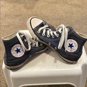 Converse Blue and White High-Top Sneakers